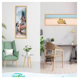 13x39 Frame Natural Woodgrain,Rustic 39x13 Picture Frame, Art Pic Hanging Poster Frame, 13 by 39 Gallery Family Concert Portrait Photo Frame Anniversary/Birthday/Wedding/Thank you/Christmas Gift