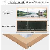 13x39 Frame Natural Woodgrain,Rustic 39x13 Picture Frame, Art Pic Hanging Poster Frame, 13 by 39 Gallery Family Concert Portrait Photo Frame Anniversary/Birthday/Wedding/Thank you/Christmas Gift