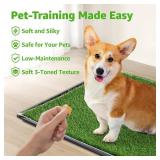 Dog Grass Large Potty Patch, Dog Litter Boxes Artificial Grass Bathroom Turf for Pet Training, Washable Puppy Pee Pad, Perfect Indoor/Outdoor Portable Potty Pet Loo (Tray system-35"X22.6")