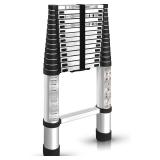 findmall 14.5FT / 4.4M Aluminum Telescopic Ladder Multi Use Non-Slip Collapsible Ladder Telescoping Ladders