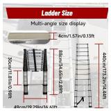 findmall 14.5FT / 4.4M Aluminum Telescopic Ladder Multi Use Non-Slip Collapsible Ladder Telescoping Ladders
