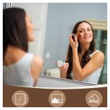 Silver Bathroom Mirror 24x36 Inch, Rectangle Mirror with Metal Deep Frame, Wall Mirrors for Over Sink, Vanity, Bedroom, Bathroom, Hangs Horizontally or Vertically