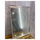 Silver Bathroom Mirror 24x36 Inch, Rectangle Mirror with Metal Deep Frame, Wall Mirrors for Over Sink, Vanity, Bedroom, Bathroom, Hangs Horizontally or Vertically