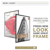 MCS Trendsetter 24x36 Poster Frame Black High-Gloss, Vertical & Horizontal Wall Hanging Large Picture Frame for Photos, Posters & Art Prints (2-Pack)