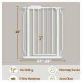 Fairy Baby Narrow Baby Gate 27 Inch to 29 Inch Wide, Small Auto Close Walk Through Safety Gates Pressure Mounted for Stairs Doorways Kids or Pets,White