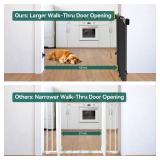 Babelio 26-43" No Bottom Bar Baby Gate for Babies, Elders and Pets, 2-in-1 Hardware Mount Dog Gate for The House, Stairs and Doorways, with Large Walk Thru Door, Black