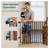 Babelio 26-43" No Bottom Bar Baby Gate for Babies, Elders and Pets, 2-in-1 Hardware Mount Dog Gate for The House, Stairs and Doorways, with Large Walk Thru Door, Black