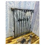 Babelio 26-43" No Bottom Bar Baby Gate for Babies, Elders and Pets, 2-in-1 Hardware Mount Dog Gate for The House, Stairs and Doorways, with Large Walk Thru Door, Black