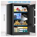 Retails for $157! 5.0 Cub Large Safes for Home Use Fire and Water proof, Anti-Theft Home Safe with Electronic Keypad & 3 Removable Shelves and Smart Alarm, Fireproof Safe Box for Money Firearm Medicin