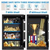 Retails for $157! 5.0 Cub Large Safes for Home Use Fire and Water proof, Anti-Theft Home Safe with Electronic Keypad & 3 Removable Shelves and Smart Alarm, Fireproof Safe Box for Money Firearm Medicin