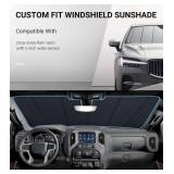 Front Windshield Sun Shade for 2019 2020 2021 Dodge Ram 1500 - Ultimate Folding Sunshade - Grey
