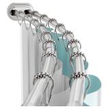 Zenith Products Zenna Home 35644BN, NeverRust Aluminum Double Curved Tension Shower Curtain Rod, 50 to 72", Satin Nickel