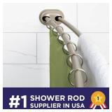 Zenith Products Zenna Home 35644BN, NeverRust Aluminum Double Curved Tension Shower Curtain Rod, 50 to 72", Satin Nickel