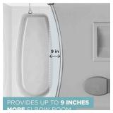 Zenith Products Zenna Home 35644BN, NeverRust Aluminum Double Curved Tension Shower Curtain Rod, 50 to 72", Satin Nickel