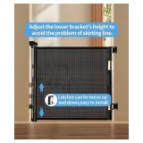 Retractable Baby Gate,Mesh Baby Gate or Mesh Dog Gate,33" Tall,Extends up to 55" Wide,Child Safety Gate for Doorways, Stairs, Hallways, Indoor/Outdoor New Black,33"x55"