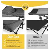 ATORPOK Camping Cot for Adults with Cushion and Pillow, Portable Folding Bed for Sleeping, Lightweight Tent cot with Carry Bag Supports 450 lbs (Grey)