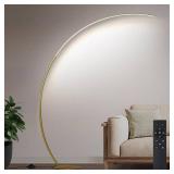 Retails for $130! Dimmable LED Floor Lamp with 3 Color Temperatures, Ultra Bright 2000LM Gold Arc Floor Lamp, Modern Standing Tall Lamp with Remote Control Reading Floor for Bedroom Use Lamp for Offic