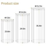 3Pcs Cylinder Pedestal Stands, Transparent Round Pedestal Display Plinth Pillars for Wedding Ceremony Birthday Parties Art Decor