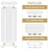 3Pcs Cylinder Pedestal Stands, Transparent Round Pedestal Display Plinth Pillars for Wedding Ceremony Birthday Parties Art Decor