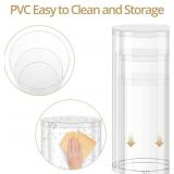 3Pcs Cylinder Pedestal Stands, Transparent Round Pedestal Display Plinth Pillars for Wedding Ceremony Birthday Parties Art Decor