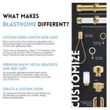 Retails for $143! BlastHome 10 foot Custom Curtain Rod & Layered Knob Finials Bundle Luxury Nonadjustable 1 Large Diameter with Designer Finials & Premium Mounting Brackets Brushed Gold Finish