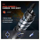 Fishing Baitcaster Rod Combo, 24Ton Graphite Blanks 2-Piece Casting Rod with 7.1:1 Baitcasting Reel- 7