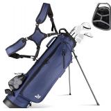 Lightweight Golf Stand Bag with 5 Way Full-Length Dividers Multi-Function 6 Pockets and Funny Detachable Pocket Patch Golf Bags for Men and Women