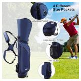 Lightweight Golf Stand Bag with 5 Way Full-Length Dividers Multi-Function 6 Pockets and Funny Detachable Pocket Patch Golf Bags for Men and Women