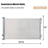 33.5" Retractable Baby Safety Gate/Mesh Dog Gate, Suitable for Indoor and Outdoor Use, Extends to 55" Wide, Gray
