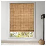 LazBlinds Cordless Bamboo Roman Shades, Privacy Blinds for Interior Windows, Room Darkening Roll Up Bamboo Blinds for Home & Patio, 28" W x 64" H, Eastfield Teak