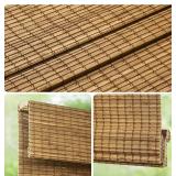 LazBlinds Cordless Bamboo Roman Shades, Privacy Blinds for Interior Windows, Room Darkening Roll Up Bamboo Blinds for Home & Patio, 28" W x 64" H, Eastfield Teak