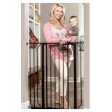 Regalo Easy Step Extra Tall Walk Thru Baby Gate, Bonus Kit, Includes 4-Inch Extension Kit, 4 Pack of Pressure Mount Kit and 4 Pack of Wall Cups and Mounting Kit, Black