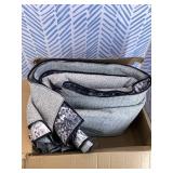 10x14 Rugs for Living Room, Large Modern Abstract Area Rug Washable Soft Faux Wool Black Rug, Anti-Skid Non-Shedding Floor Carpet for Bedroom Dining Room Home Office Decor