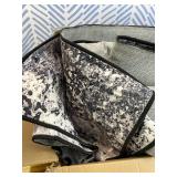 10x14 Rugs for Living Room, Large Modern Abstract Area Rug Washable Soft Faux Wool Black Rug, Anti-Skid Non-Shedding Floor Carpet for Bedroom Dining Room Home Office Decor