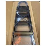 GameGem Lightweight Aluminum 4 Step Ladder Folding Step Stool Stepladders with Anti-Slip and Wide Pedal for Home and Kitchen Use Space Saving (Brown Gold)