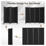 AKTOP Room Divider 4 Panel, 80" W Portable Wall Divider for Room Separation, Freestanding Partition Room Dividers, Folding Room Separators Privacy Screens for Home Office Bedroom, Black