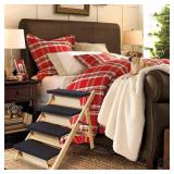 BRIKY 2-in-1 Dog Stairs/Ramp with 4 Steps, Foldable Dog Stairs for High Beds Cars Couch, Durable Wooden Pet Stairs for Small Medium Large Dogs, No Assembly Required