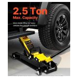 VEVOR Floor Jack, 2.5 Ton Low Profile Floor Jack Heavy-Duty Steel Racing, with Single Piston Lift Pump, Lifting Range 3.35"-14.96"