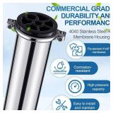 Blulu 304 Stainless Steel Reverse Osmosis Compatible with 4040 Membrane Housing Heavy Duty 4"x40" Commercial Ro Membrane Pressure Vessel Good for Industrial Use