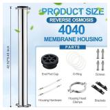 Blulu 304 Stainless Steel Reverse Osmosis Compatible with 4040 Membrane Housing Heavy Duty 4"x40" Commercial Ro Membrane Pressure Vessel Good for Industrial Use