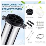 Blulu 304 Stainless Steel Reverse Osmosis Compatible with 4040 Membrane Housing Heavy Duty 4"x40" Commercial Ro Membrane Pressure Vessel Good for Industrial Use