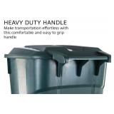 ECOSolution 32 Gallon Wheeled Outdoor Large Trash Can with Attached Snap Lock Lid and Heavy-Duty Handles, ECO Green, Heavy-Duty Construction, Perfect Back Yard, Deck, or Garage, Pack of 2