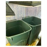 ECOSolution 32 Gallon Wheeled Outdoor Large Trash Can with Attached Snap Lock Lid and Heavy-Duty Handles, ECO Green, Heavy-Duty Construction, Perfect Back Yard, Deck, or Garage, Pack of 2