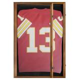 HBCY Creations 24x36 Rustic Brown Jersey Display Case - Solid Wood with Acrylic Window - Anti-Theft Lock with 2 Keys - for All Types of Jerseys