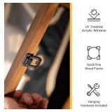 HBCY Creations 24x36 Rustic Brown Jersey Display Case - Solid Wood with Acrylic Window - Anti-Theft Lock with 2 Keys - for All Types of Jerseys