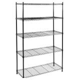 Elevon 5-Shelf Adjustable, Heavy Duty Storage Shelving Unit (350 lbs Loading Capacity per Shelf), Steel Organizer Wire Rack, Black (35.4" L x 13.8" W x 69.3" H)