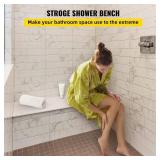 Retails for $137! VEVOR Tile Shower Seat, 38.2" x 11.4" x 20", Grey Plastic, Ready to Tile, Waterproof & Leak-proof, 440 lbs Load-bearing, Shower Bench