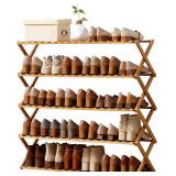Choclaif Shoe Racks for Closet, Shoe Shelf Bamboo Shoe Rack for Bedroom, Entryway Hallway Closet Living Room Organizer(5 Tier)