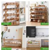 Choclaif Shoe Racks for Closet, Shoe Shelf Bamboo Shoe Rack for Bedroom, Entryway Hallway Closet Living Room Organizer(5 Tier)