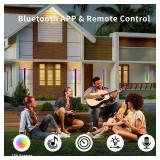 Retails for $200! 2 Pack Outdoor RGB Long Wall Lights, 47.2inch Wall Lights RGB/Warm/White Dimmable Modern Led Wall Lighting, Ip65 Waterproof Wall Sconce with Remote APP Control for Outdoor/Indoor Par